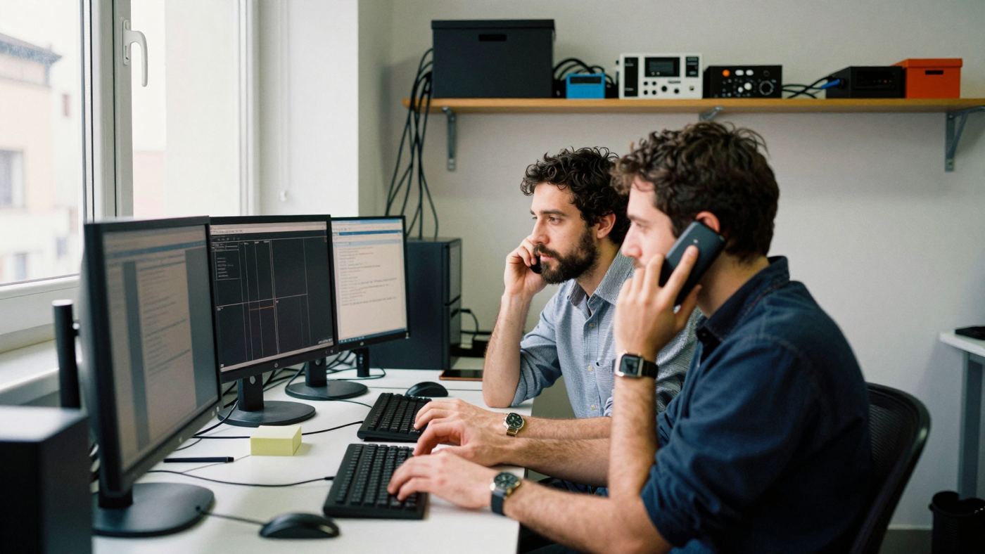 Ingenieros de Integra-e trabajando en la oficina